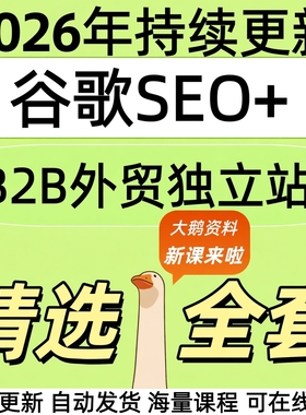 2026B2B外贸独立站建站谷歌SEO获客教程全套视频精讲学习教学课程