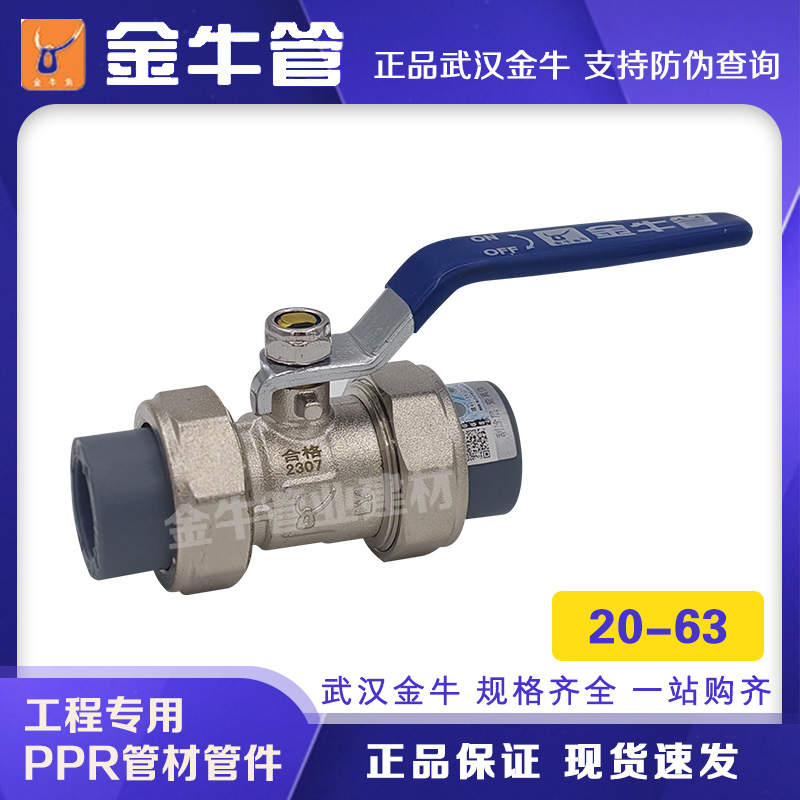 金牛ppr4分20冷热水管配件6分25阀门1寸32双活接球阀40正品63水阀