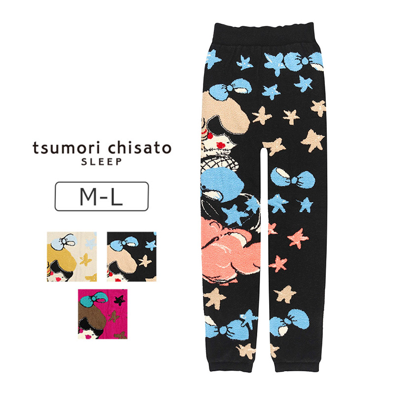 漫画秋冬保暖针织弹性长裤