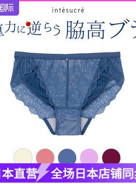 日本安秀丽性感蕾丝知性简约女生内裤 蓝红色白色素雅底裤sest003