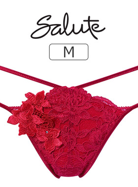27G 华歌尔Salute丁字裤女日系蕾丝重工刺绣新年红色低腰双环内裤