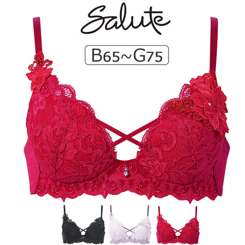 重工刺绣刺绣新年红色文胸罩