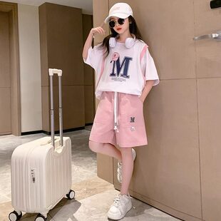女童高级感套装夏季甜美韩系2025新款中大儿童潮酷穿搭质感两件套