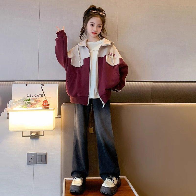 女童外套春装2025新款春秋款儿童中大童春季字母拼接连帽洋气上衣,童装/婴儿装/亲子装,普通外套,淘宝优惠券,粉丝福利购,淘宝优惠卷