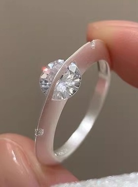 s925纯银锆石宇宙星球可转动戒指