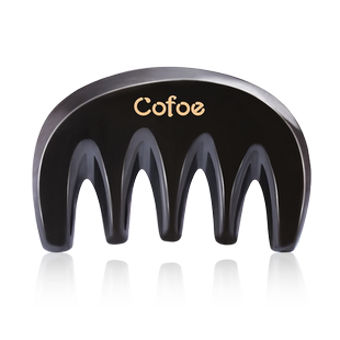 正品天然牛角头皮按摩梳牦牛角梳子女头疗头部经络宽齿加厚刮痧梳