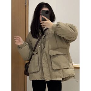 棉袄新款2023爆款韩系温柔风卡其色棉衣棉服面包服女加厚冬季外套