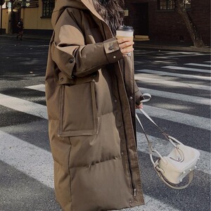 反季羽绒棉服女2023新款中长款工装加厚设计高级感冬装棉衣袄外套