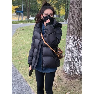 黑金爆款羽绒棉服女短款2023年冬季新款加厚棉衣面包服棉袄外套潮