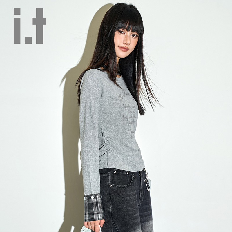 CHOCOOLATEit简约纯色圆领恤长袖