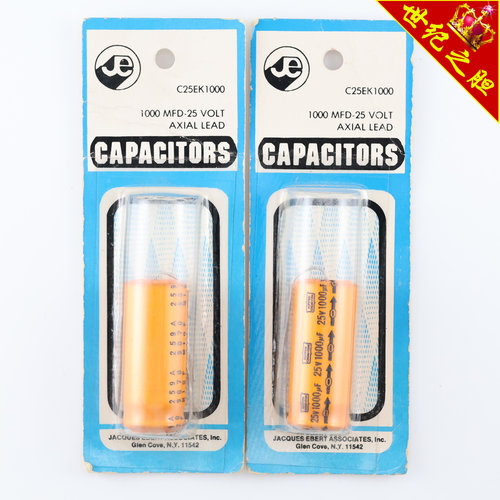 印度原盒CAPACITORS C25EK1000 1000MFD-25VOLT黄色电解电容
