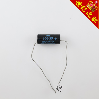 全新美国Cornell Dubilier 100MFD 25 WVDC 126.3uF黑皮电解电容