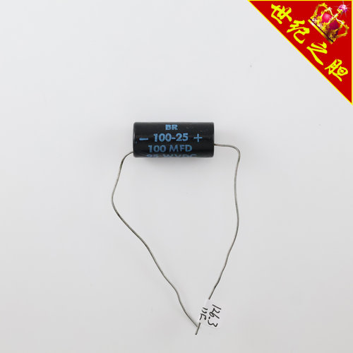 全新美国Cornell Dubilier 100MFD 25 WVDC 126.3uF黑皮电解电容