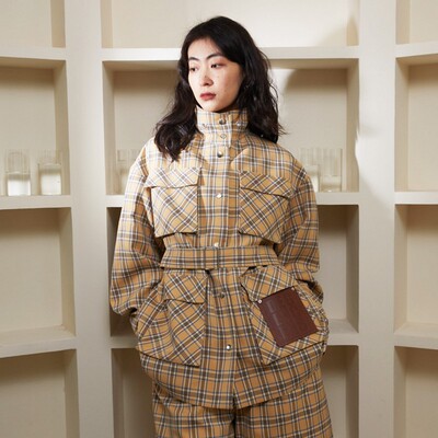 deGencens外套工装短款风衣