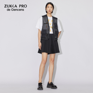 ZUKKA PRO卓卡马甲女工装机能宽松网面拼接背心马夹外搭新款时尚