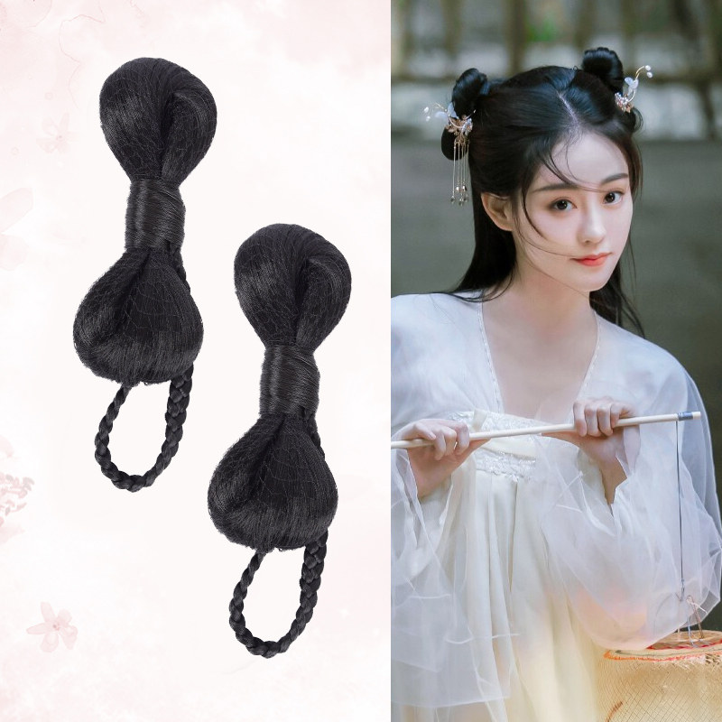 汉服假发包遇龙祝绪丹流萤同款蝴蝶仙女发髻两侧辫子造型古风发包