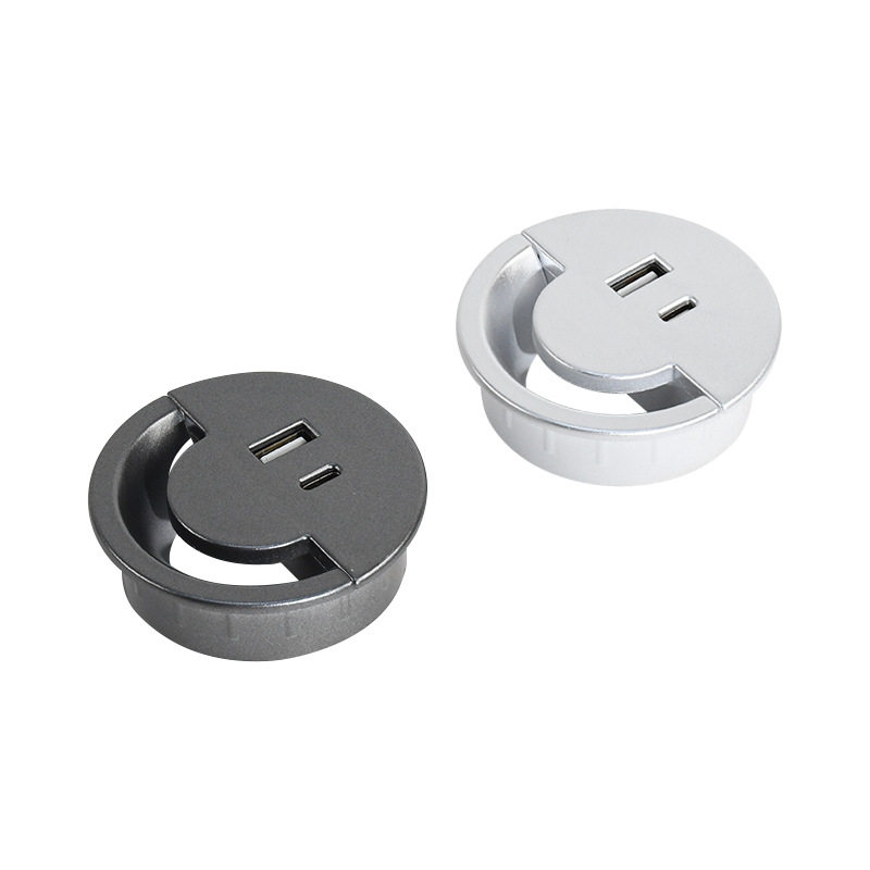 USB桌面办公桌塑料穿线盒桌面走线孔椭圆形线盒带USB线孔盖,基础建材,线孔盖,淘宝优惠券,粉丝福利购,淘宝优惠卷