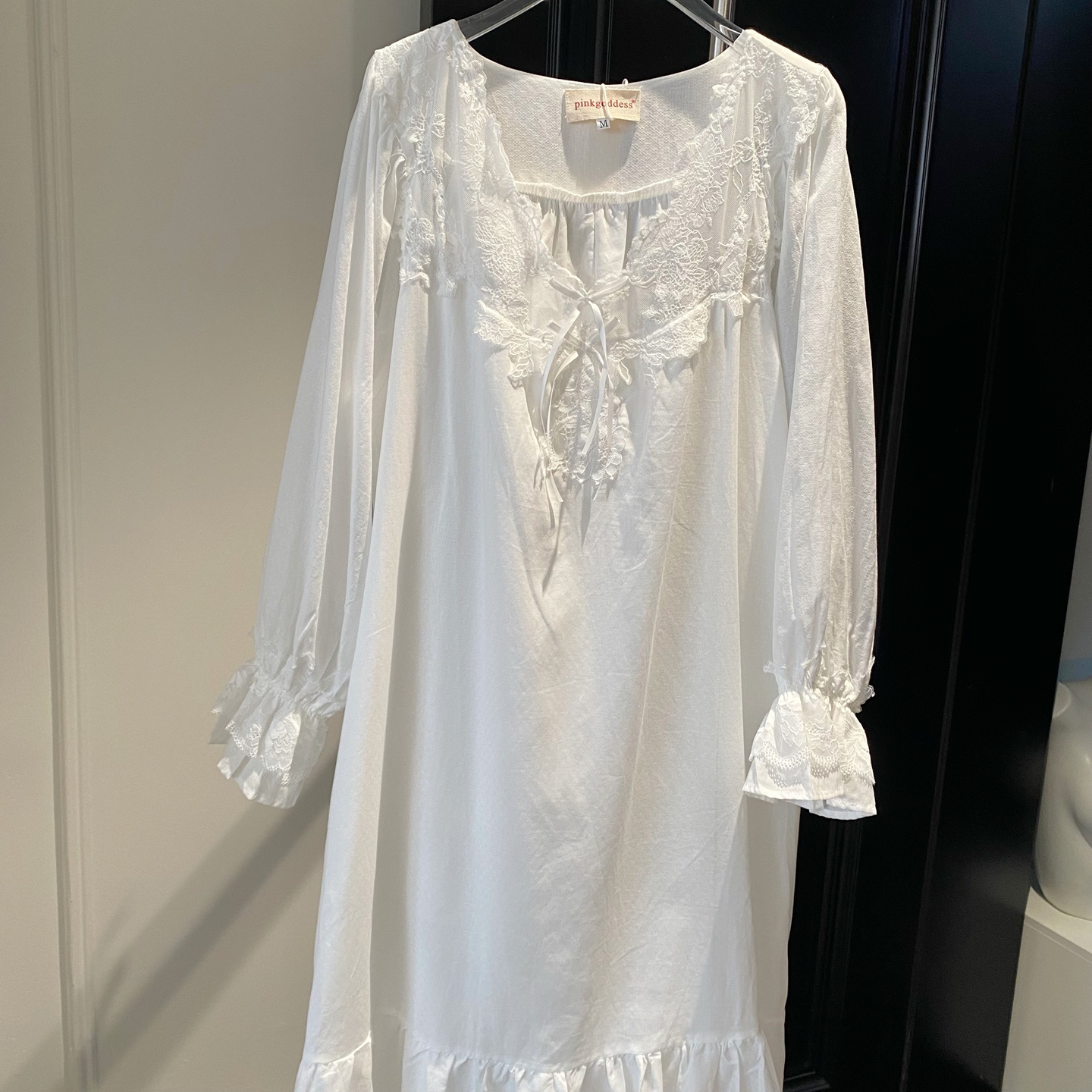 【米粒】法式甜美蕾丝花边仙女睡衣睡裙高级纯棉宫廷风春夏家居服