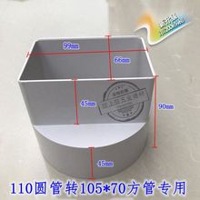 PVC方转圆接头方管变圆管直接99*66方转110圆管105x70方管专用