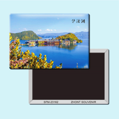 云南丽江泸沽湖旅行纪念品磁性冰箱贴磁贴吸铁石简约装饰贴23162