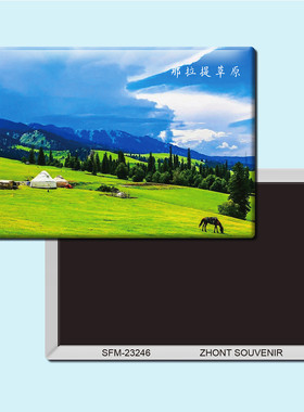 新疆那拉提大草原旅游纪念品磁性冰箱贴磁贴贴纸简约装饰贴23246