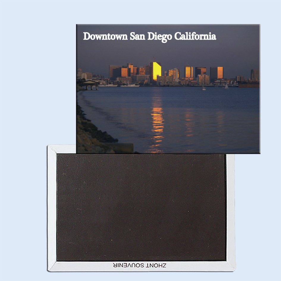 美国加州圣地亚哥市中心夜景 24566 磁性冰箱贴个性旅游礼品