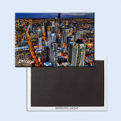 美国 芝加哥 美丽夜景 磁性冰箱贴 旅行纪念品  20734