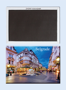 旅行纪念 塞尔维亚首都贝尔格莱德 美丽城市夜景 磁性冰箱贴22976