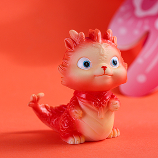 龙年生肖陶瓷吉祥物摆件可爱萌宠居家客厅茶室桌面装 饰品高档礼品