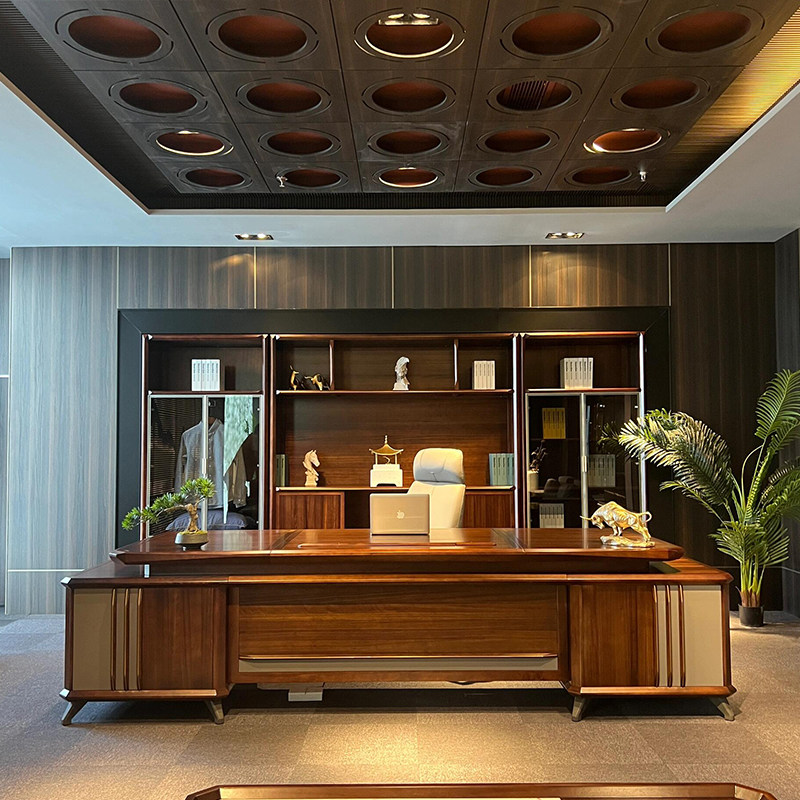 新中式办公桌实木老板桌