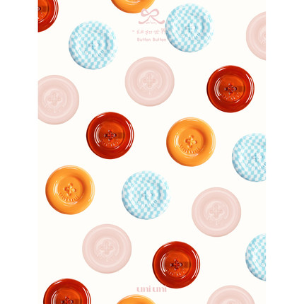 UNIUNI “纽扣收藏家”系列 Button Button「纽扣四色中号发夹」