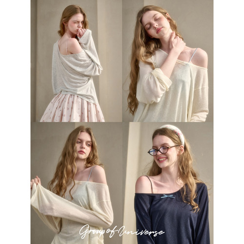 银河万岁 “留白”天然莱赛尔宽松透气「云朵罩衫」优雅气质T恤女