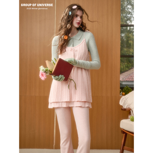 」 羊毛蓬松舒适复古优雅慵懒感「娃娃裙花边裤 银河万岁 软宝石