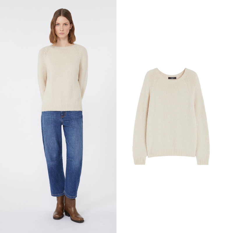 Maxmara Weekend 米色羊驼毛混纺毛衣 8折 早秋新品 英国现货