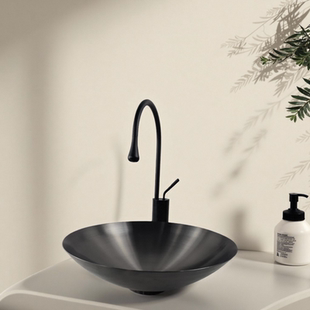 台上洗脸面盆圆形304不锈钢民宿酒店吧台KTV公用洗手洗漱池V型