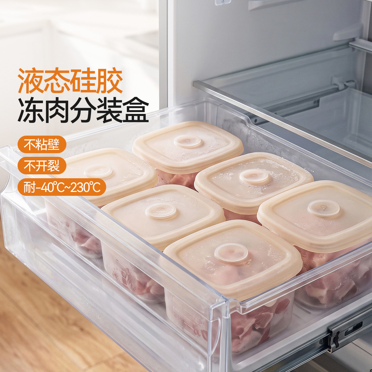 魔幻厨房食品可接触冻肉分装盒肉丝专用冷冻盒整理收纳盒保鲜盒