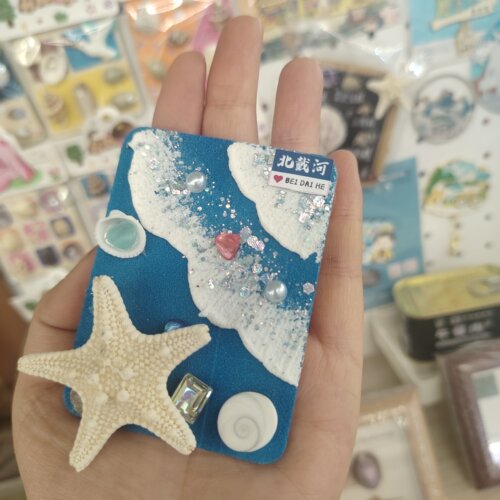 北戴河原创手作旋转海星贝壳冰箱贴海洋风ins礼物伴手礼