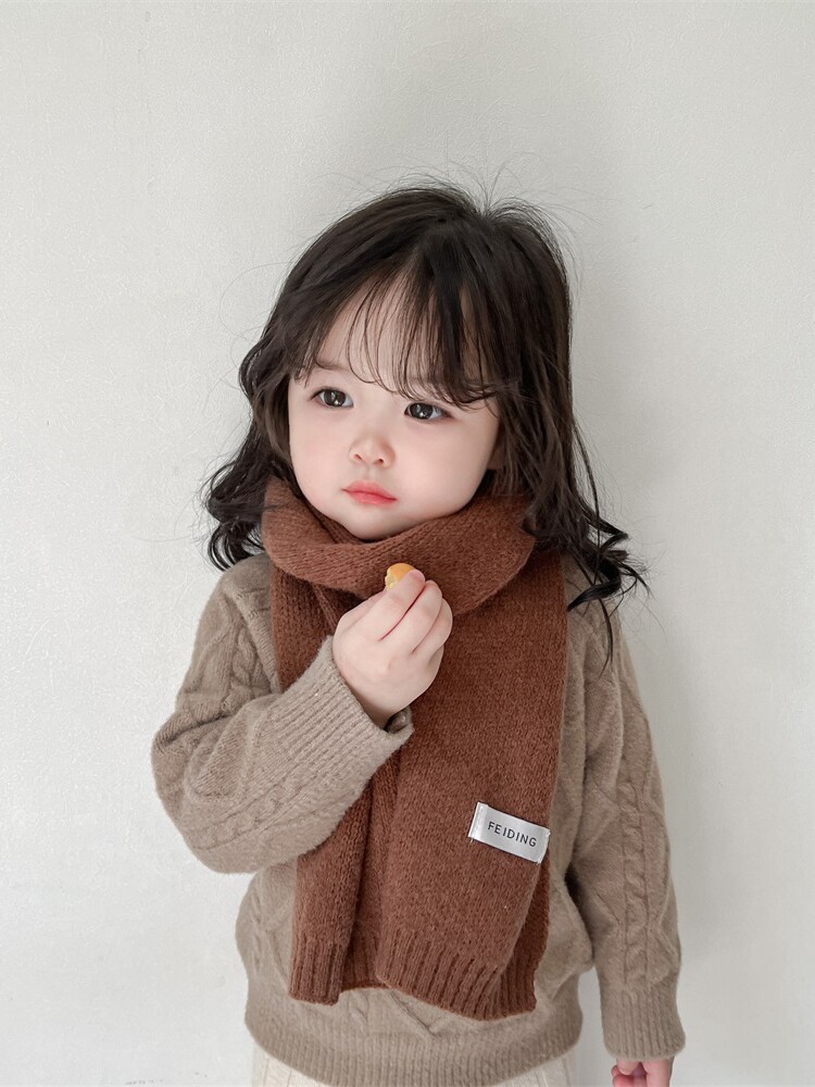 1-3-5 세 어린이 스카프 소녀 가을 겨울 모직 목 보호대 길고 두꺼운 소년과 소녀 INS 한국어 버전  목 스카프