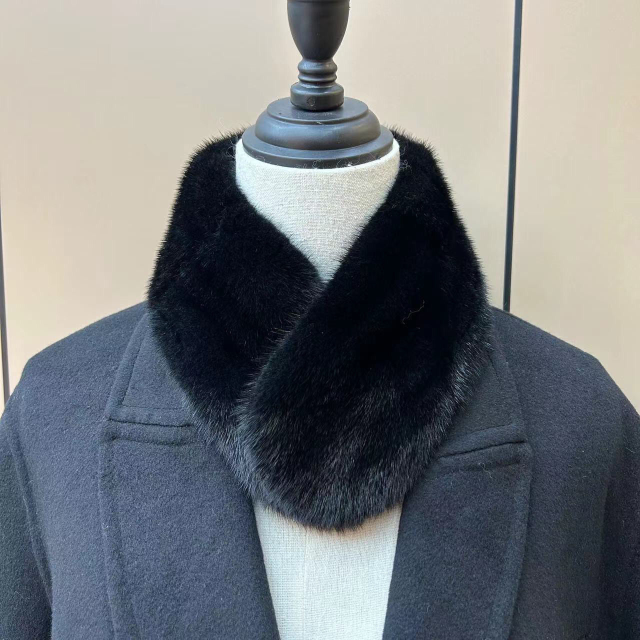 韩版双面仿貂毛磁吸扣围脖护颈围巾男女保暖百搭秋冬新款男士围脖