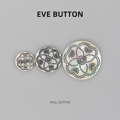 EVE BUTTON 马氏贝纽扣贝壳扣大衣西服衬衫 微雕彩绘两眼高档扣子