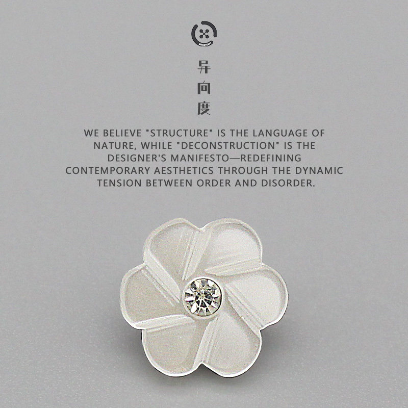 异向度 高档树脂水钻衬衣衬衫扣子 梅花开衫针织衫毛衣装饰扣纽扣
