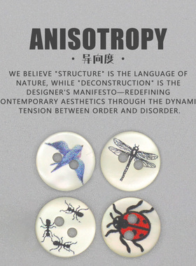 异向度 天然塔螺贝壳燕子蜻蜓纽扣高档母贝衬衣扣子两眼衬衫暗扣