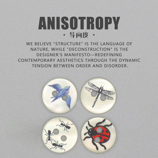 异向度 天然塔螺贝壳燕子蜻蜓纽扣高档母贝衬衣扣子两眼衬衫暗扣