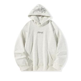 88rising 学院风简约花体刺绣LOGO宽松休闲百搭连帽卫衣 男女同款