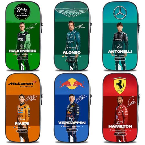 F1赛车手笔袋铅笔盒新款流行大容量中小学生男孩子多功能潮流笔袋