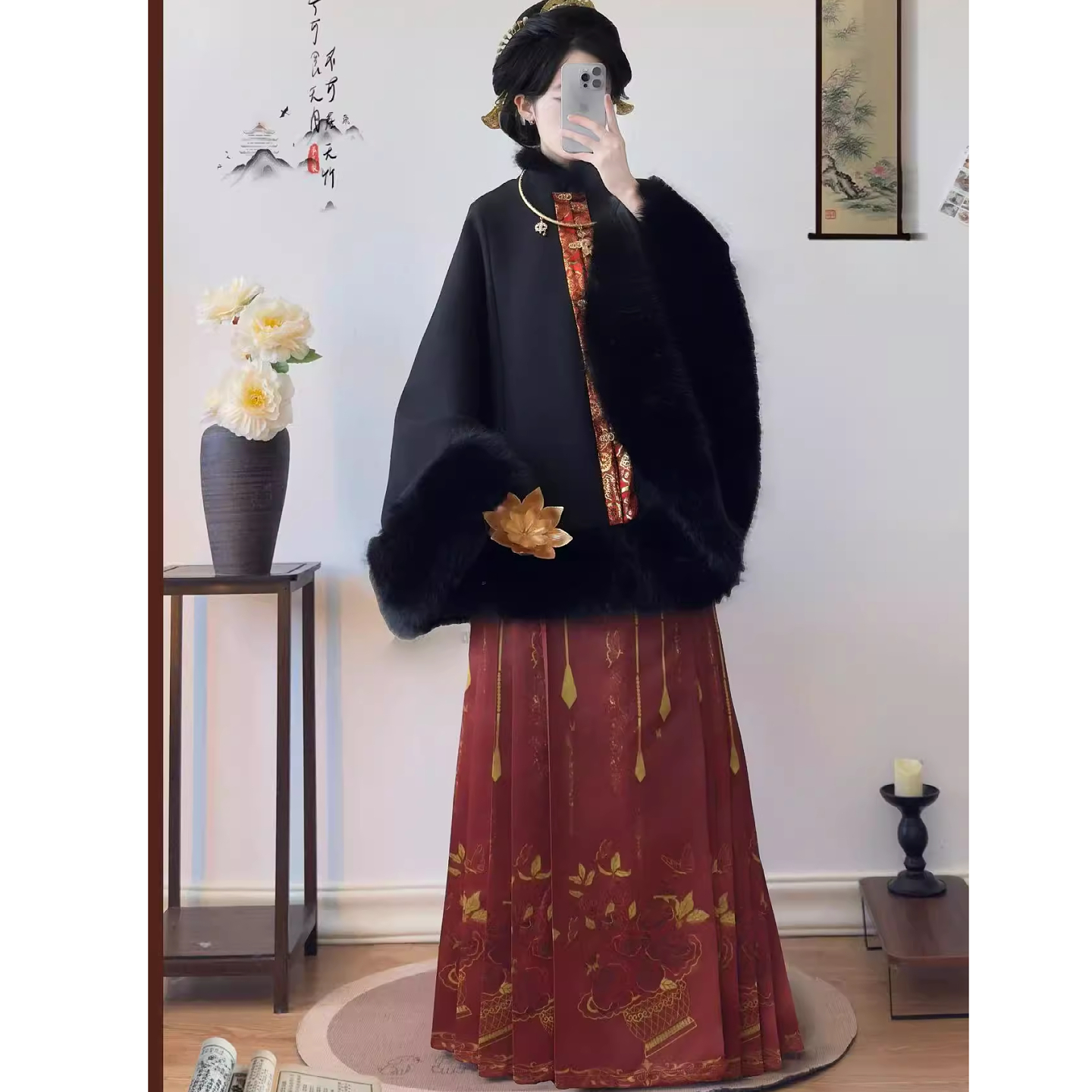 2025年冬款新女汉服加绒加厚斗篷