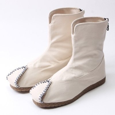 新款中国风男靴子复古男鞋官靴加绒禅修居士鞋族风中筒靴手工布鞋