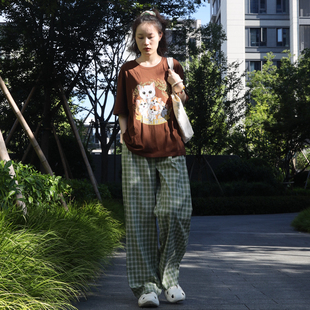 8折！李喜猫LIXIMAO原创流浪猫系列茶歇风纯棉短袖情侣正肩T恤