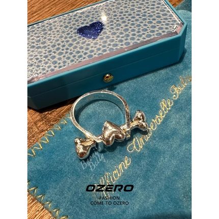 小众设计爱心骨头可动戒指时尚可爱高级感指环