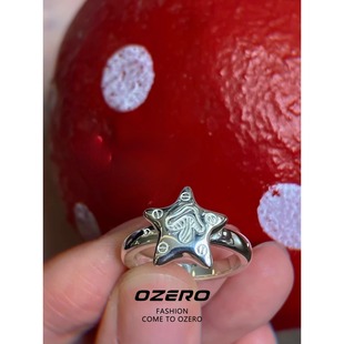 蘑菇星巧克力戒指开口戒指童趣可爱小众设计感